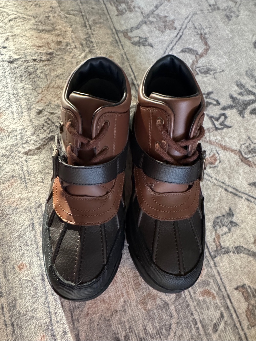 Polo by Ralph Lauren Brown and Black Men's Duck-Style Boots (no box)